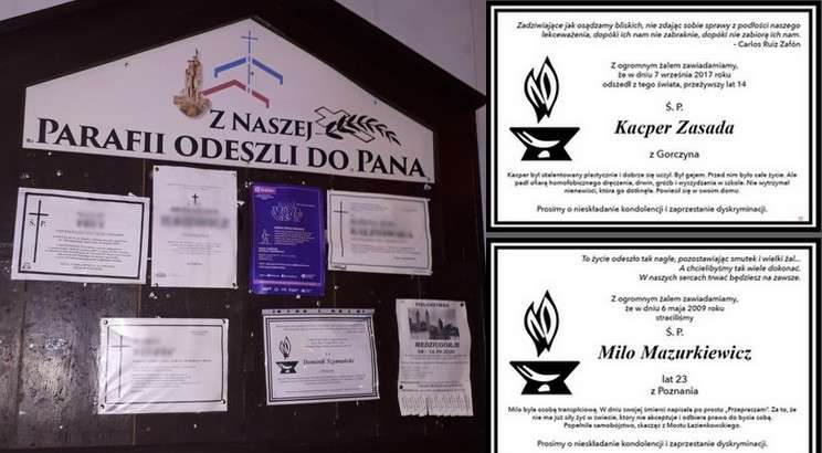 Krakowscy aktywiści rozwiesili nekrologi ofiar homofobii i transfobii