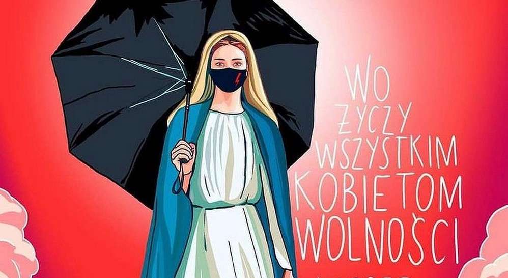 Czy Matka Boska założyłaby maseczkę z błyskawicą? Awantura o grafikę Marty Frej