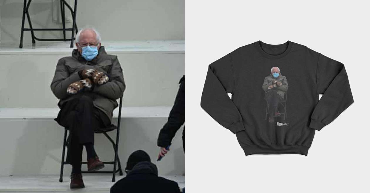 Koszulki z podobizną Berniego Sandersa w słynnych rękawiczkach. Pieniądze trafią na szczytny cel