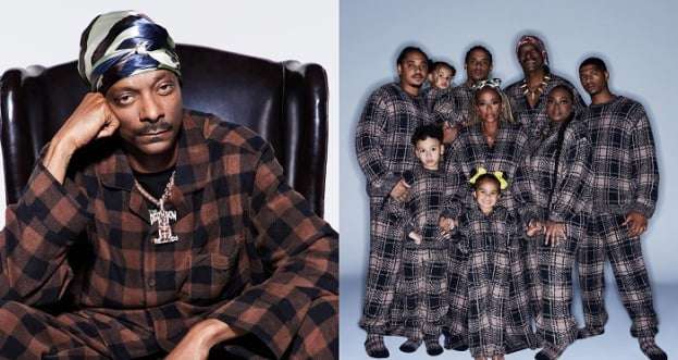 Snoop Dogg z rodziną w słodkich piżamach. To świąteczna kampania marki Kim Kardashian