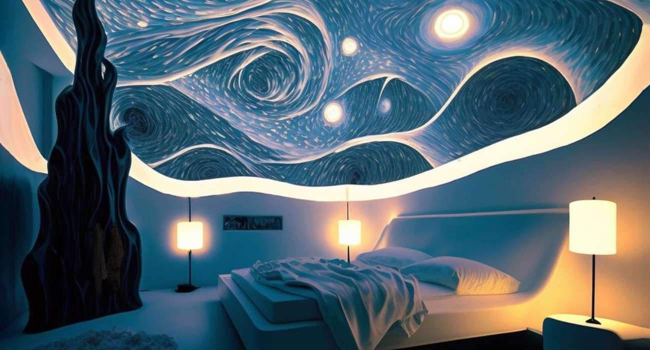 Artysta wykorzystał AI do stworzenia mieszkania inspirowanego „Gwiaździstą nocą”
