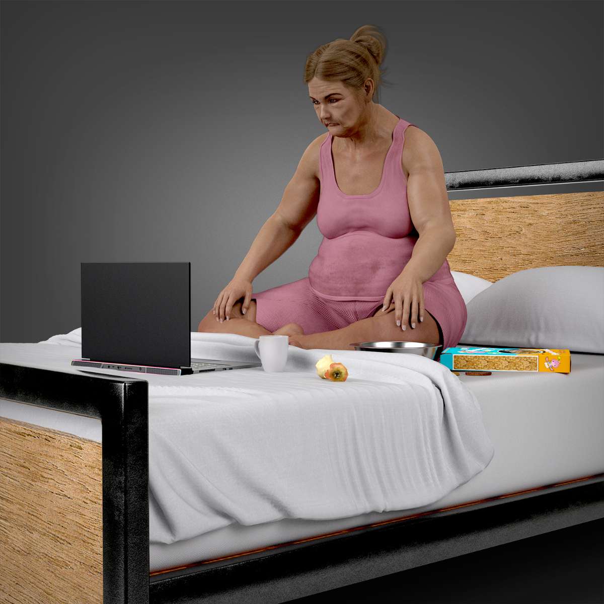 Ten model 3D obrazuje wpływ pracy zdalnej na ciało człowieka