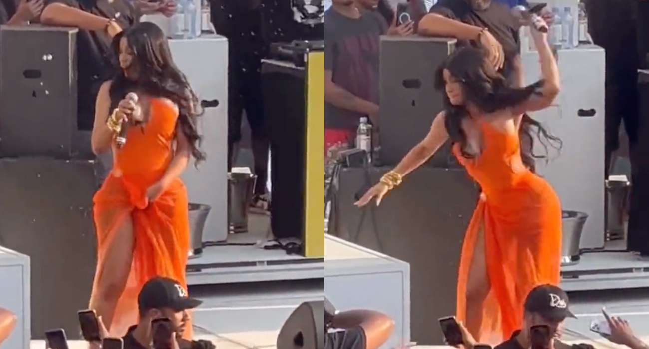 Popularna raperka rzuciła mikrofonem w fankę, która oblała ją napojem na koncercie [WIDEO]