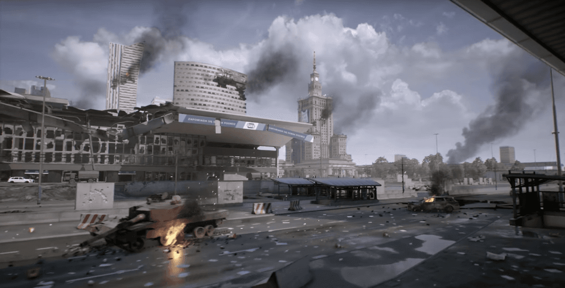 Płonący Pałac Kultury i Złote Tarasy w ruinie. Trailer gry pokazuje jak może wyglądać Warszawa w wypadku III Wojny Światowej