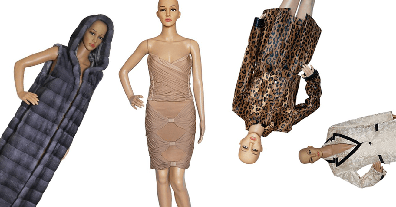 Dziwaczny manekin na usługach sióstr Kardashian-Jenner, które postanowiły wyprzedać swoje używane ubarania