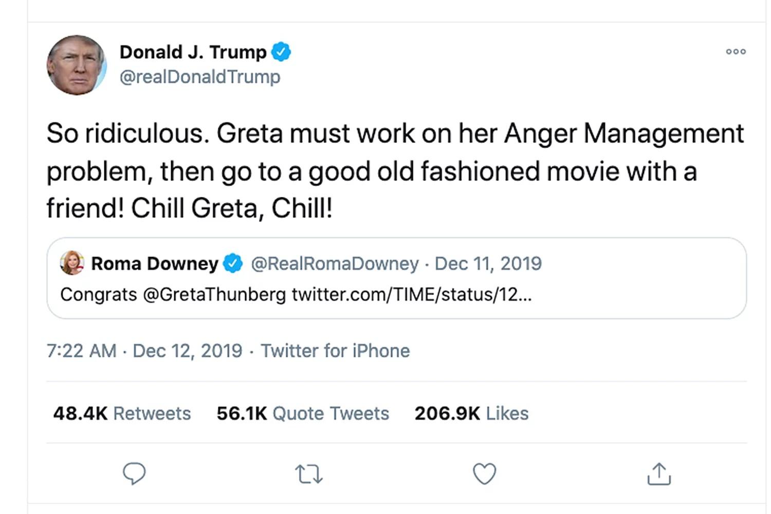 Kiedy napisał Grecie Thunberg, żeby wyluzowała