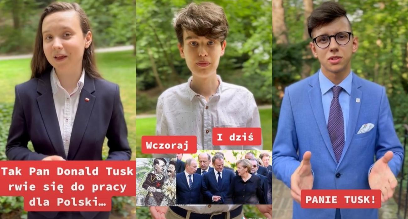 Nastolatki, garniturki i cringe. Kuriozalne konto na TikToku chwali PiS i krytykuje opozycję