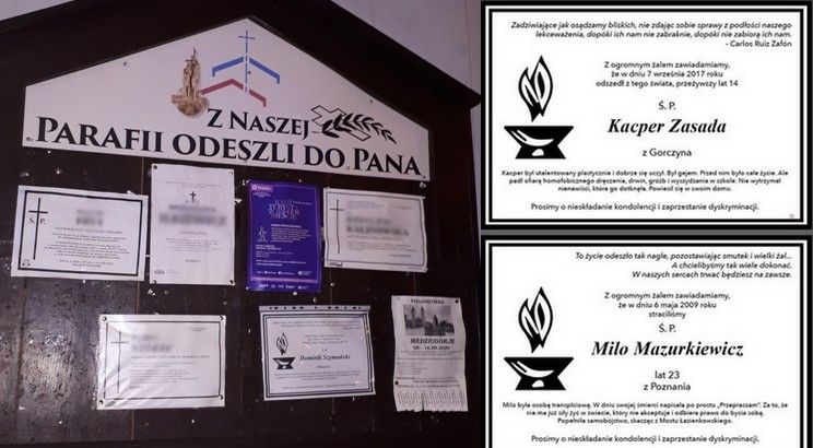 Krakowscy aktywiści rozwiesili nekrologi ofiar homofobii i transfobii