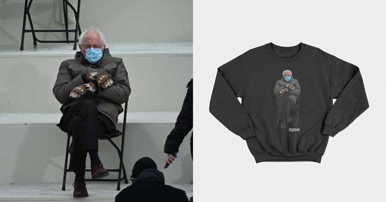 Koszulki z podobizną Berniego Sandersa w słynnych rękawiczkach. Pieniądze trafią na szczytny cel