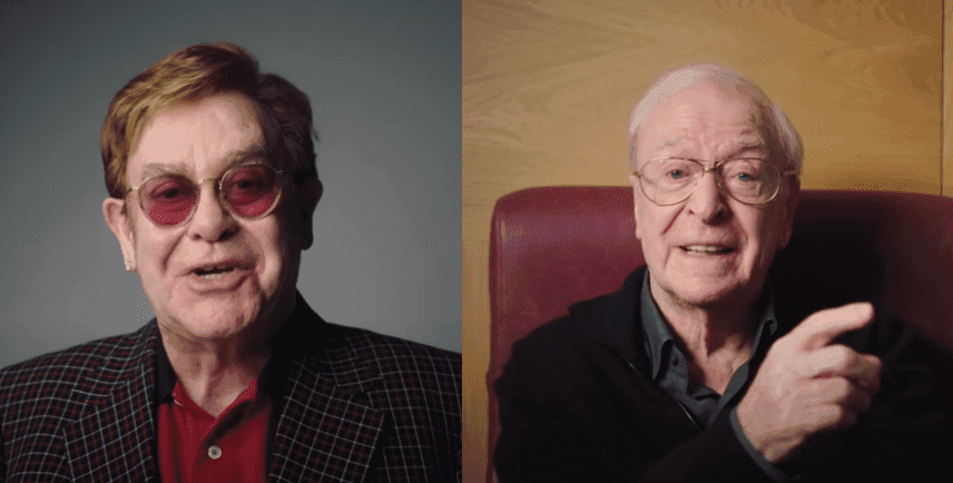 Elton John i Michael Caine promują szczepienia w zabawnej i słodkiej kampanii