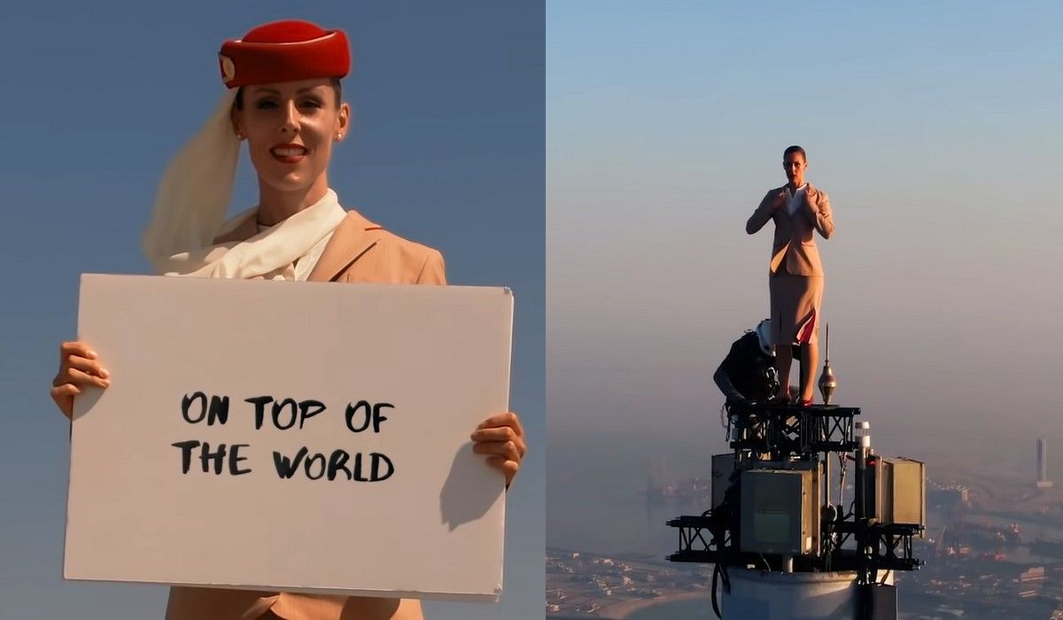 Linie Emirates postawiły stewardessę na szczycie Burj Khalifa