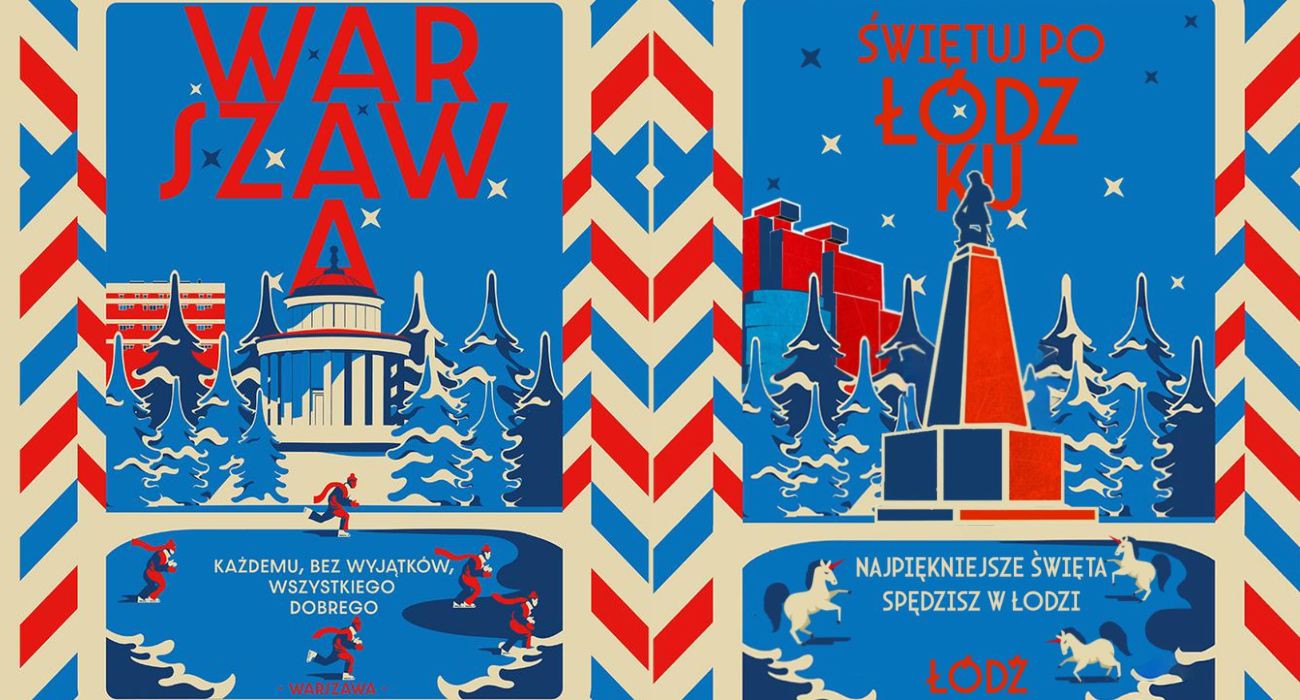 Miasta tworzą własne wersje kontrowersyjnego, świątecznego plakatu Warszawy