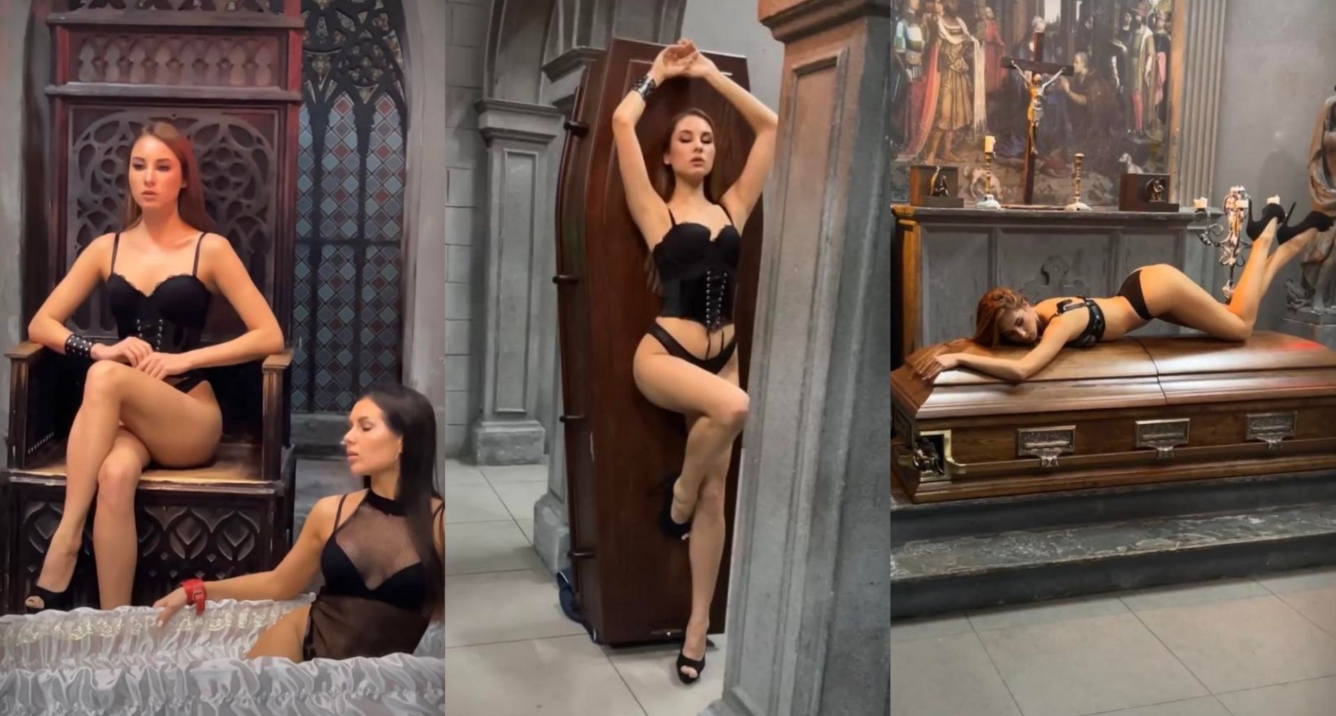 Półnagie kobiety reklamują dom pogrzebowy, czyli marketing po rosyjsku