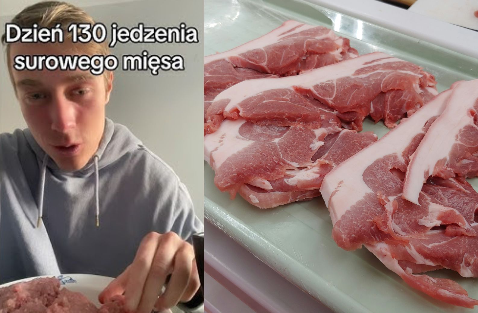 Surowy głód rozgłosu? TikToker od ponad 150 dni je wyłącznie surowe mięso
