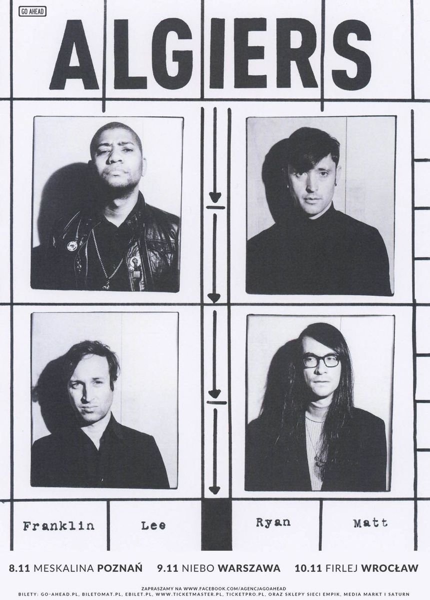 Zaangażowana politycznie grupa Algiers zagra trzy koncerty w Polsce. Brawurowo łączą rocka, post-punk i industrialną elektronikę