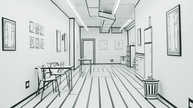 Artysta stworzył mieszkanie (dosłownie) jak z bajki. Rzeczywistość sprowadził do dwóch wymiarów