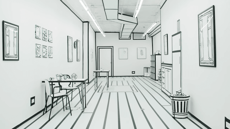 Artysta stworzył mieszkanie (dosłownie) jak z bajki. Rzeczywistość sprowadził do dwóch wymiarów