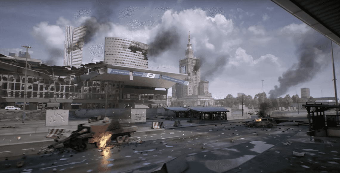 Płonący Pałac Kultury i Złote Tarasy w ruinie. Trailer gry pokazuje jak może wyglądać Warszawa w wypadku III Wojny Światowej