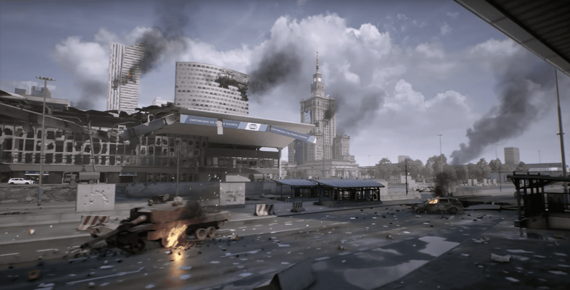 Płonący Pałac Kultury i Złote Tarasy w ruinie. Trailer gry pokazuje jak może wyglądać Warszawa w wypadku III Wojny Światowej