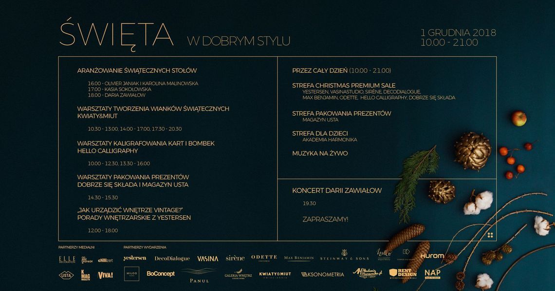 Jak udekorować świąteczny stół w unikalny sposób? Warsztaty w ramach wydarzenia "Święta w Dobrym Stylu" nauczą was wielu użytecznych technik