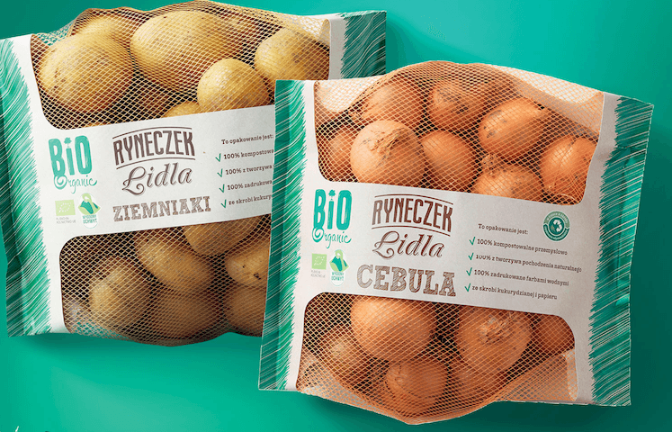 Czołowy dyskont w Polsce wprowadza biodegradowalne opakowania bio warzyw zamiast plastikowych