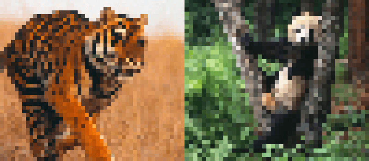 22 wstrząsające zdjęcia zwierząt – tyle pikseli, ile żyjących osobników danego gatunku