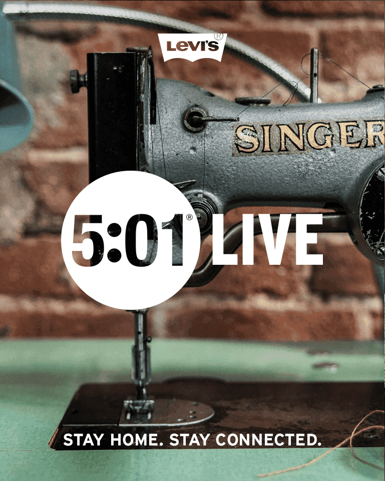 W ramach akcji 5:01 Levi's uczy DIY! A poza tym organizuje koncerty, spotkania i warsztaty online