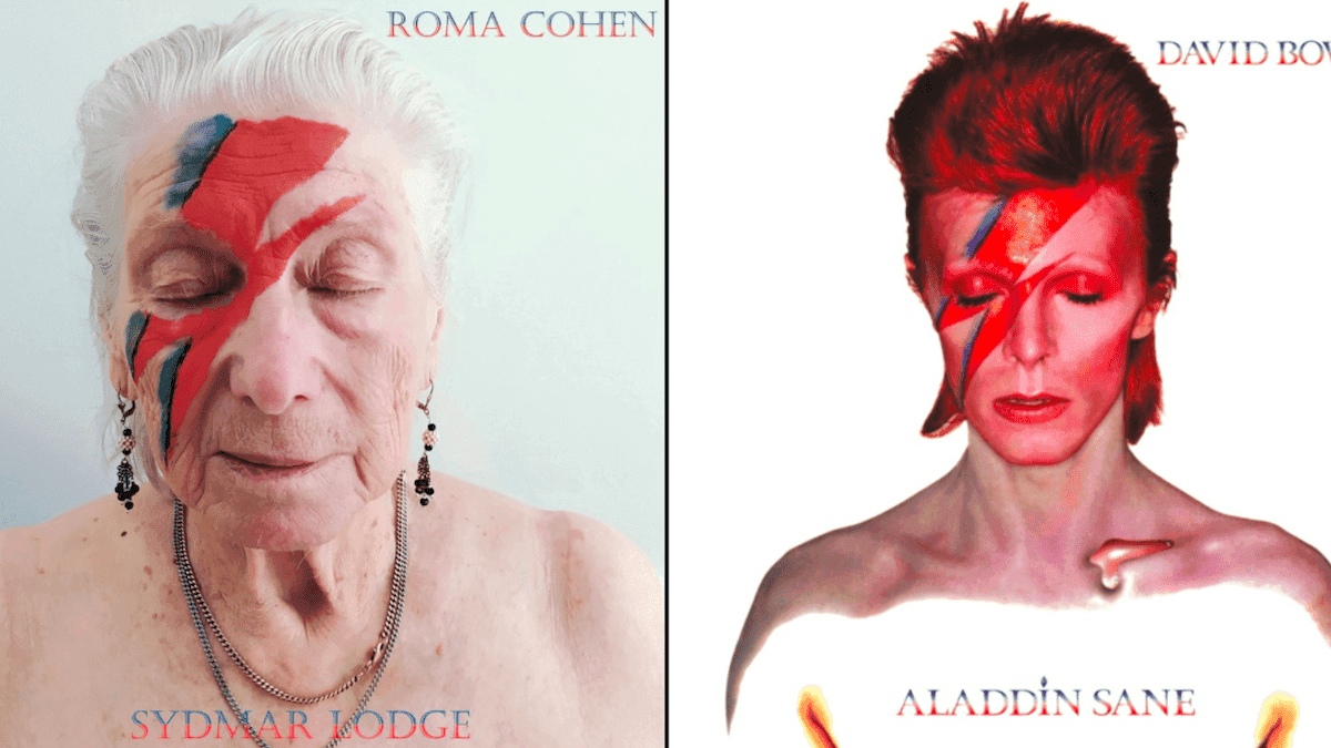 Seniorzy na kwarantannie odtwarzają kultowe okładki albumów muzycznych