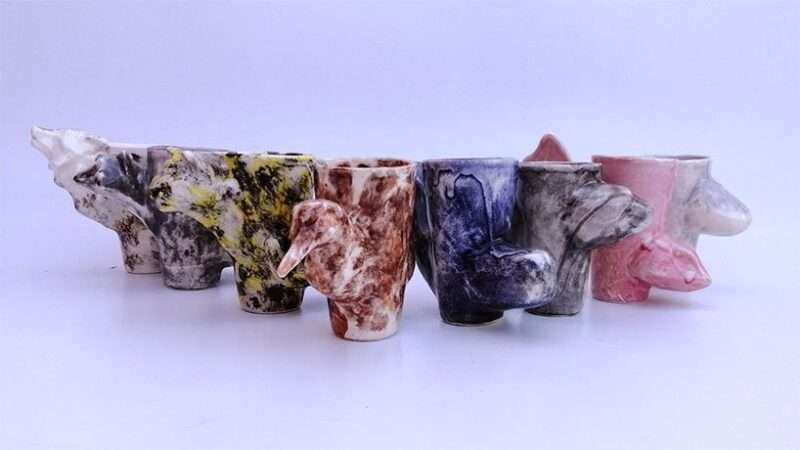 Piękna kolekcja ceramiki przywodząca na myśl zagrożone gatunki zwierząt