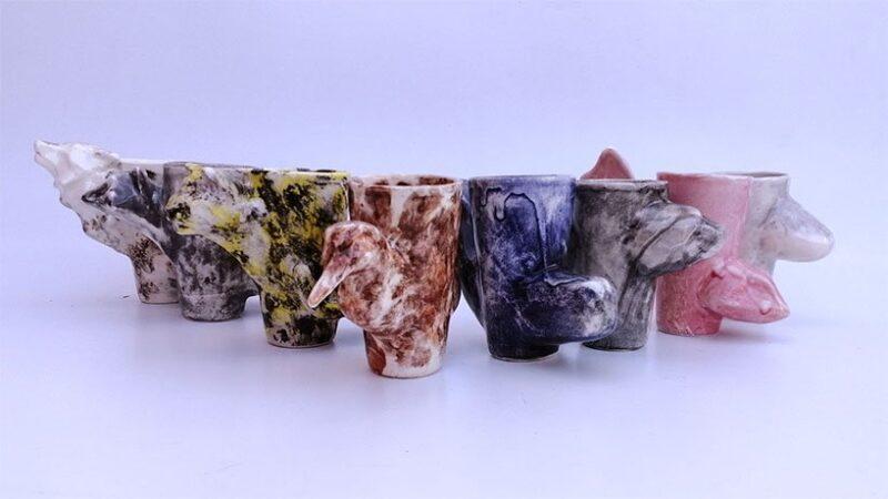 Piękna kolekcja ceramiki przywodząca na myśl zagrożone gatunki zwierząt