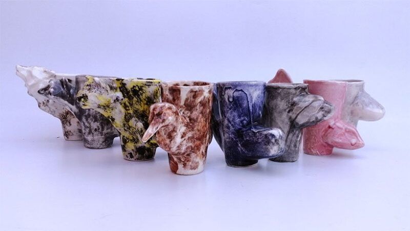 Piękna kolekcja ceramiki przywodząca na myśl zagrożone gatunki zwierząt