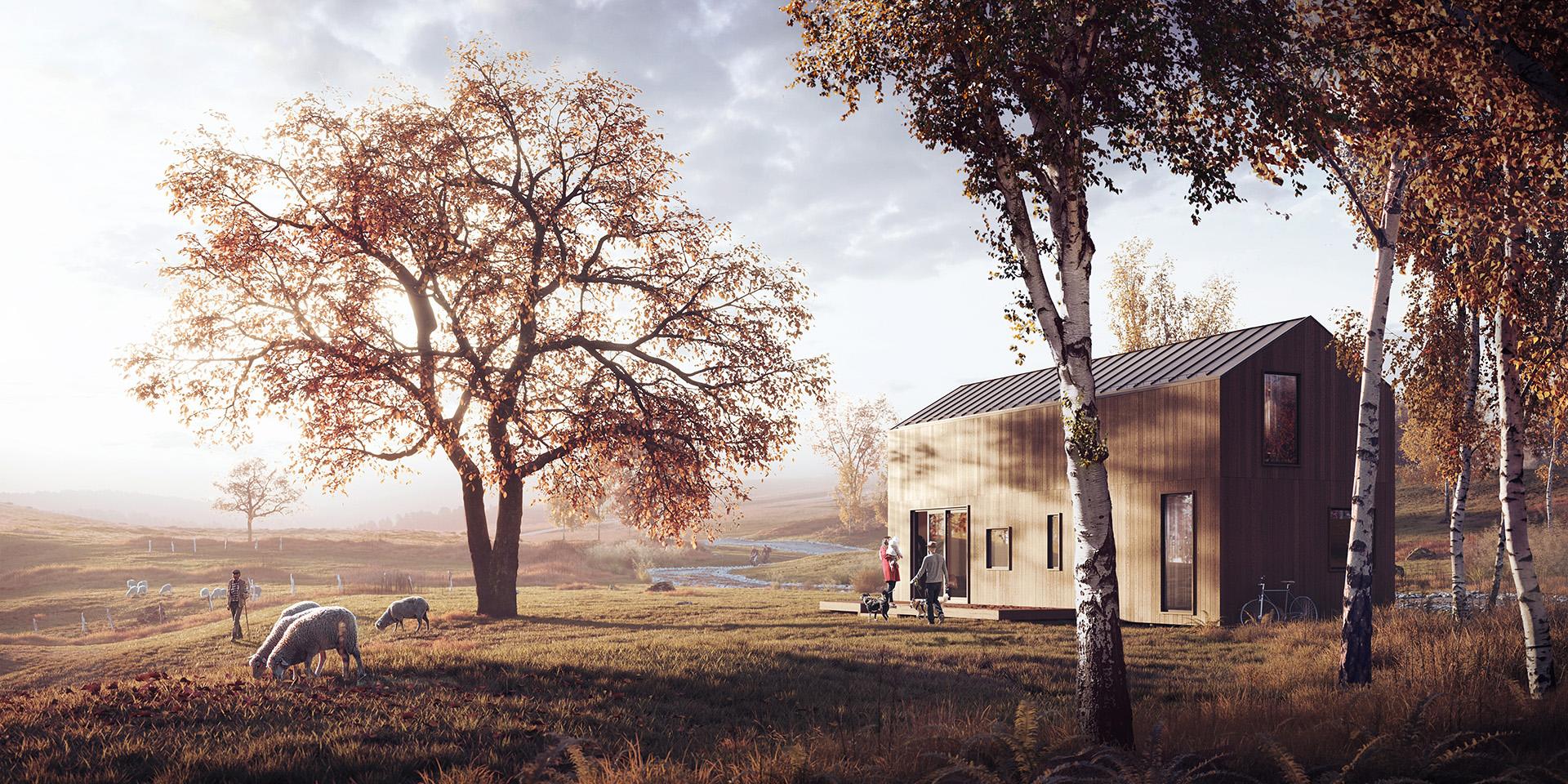 Polski architekt zaprojektował ekologiczne domy, które stawia się jak budowle z klocków