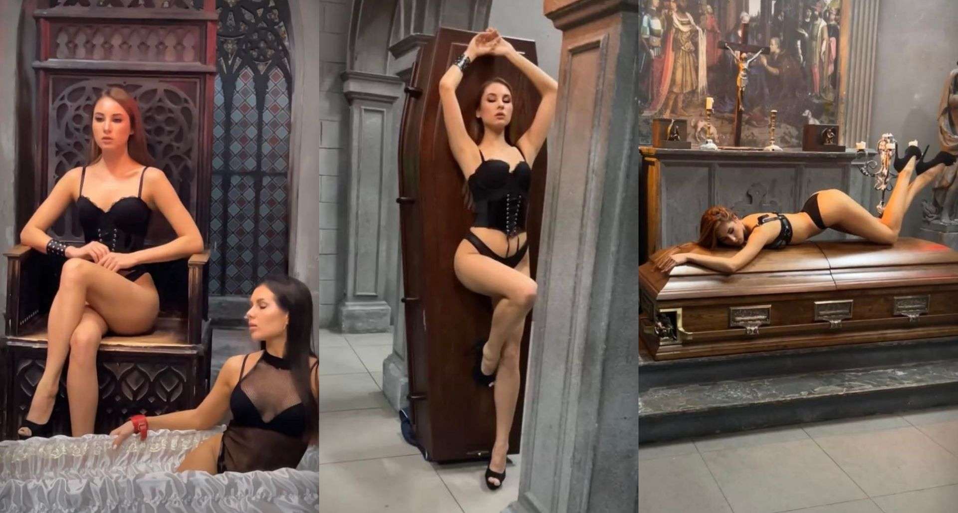 Półnagie kobiety reklamują dom pogrzebowy, czyli marketing po rosyjsku