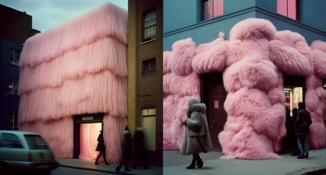 „Przejęcie”. Argentyński artysta „ubrał” budynki w różowe, surrealistyczne instalacje