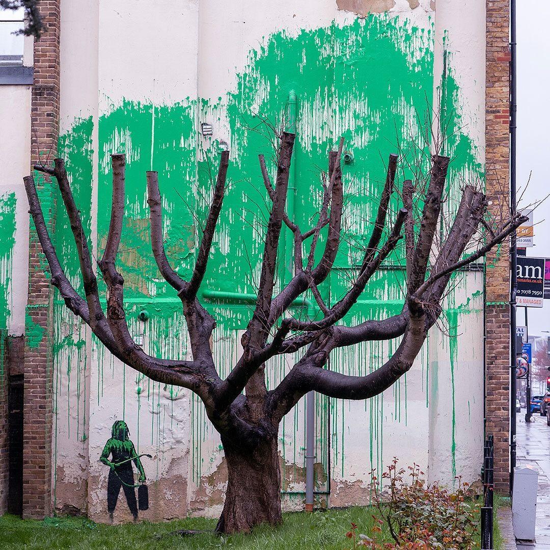 Banksy namalował nowy mural. Komentuje greenwashing i kryzys klimatyczny