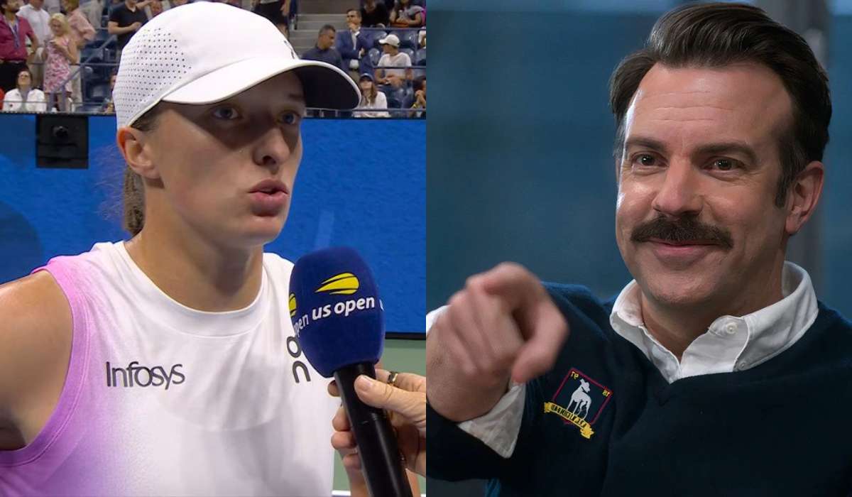Serialowy Ted Lasso na meczu Igi Świątek! „Fajnie, że mogę zagrać dobry tenis przed takimi osobami”