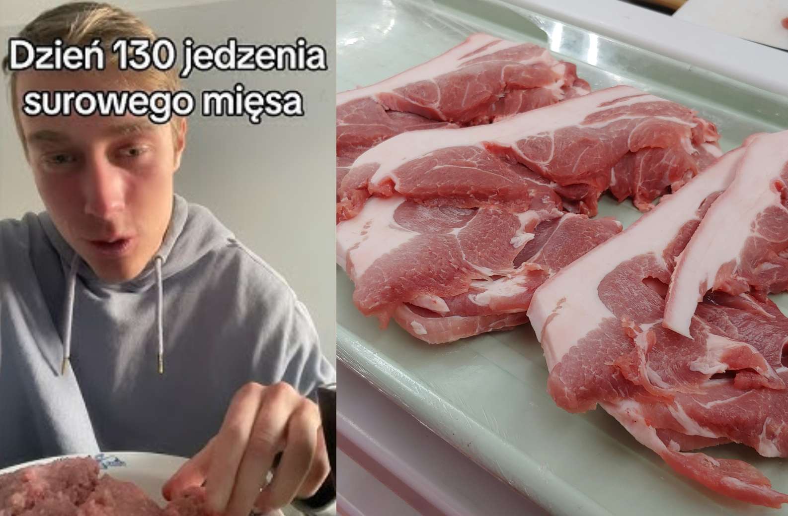 Surowy głód rozgłosu? TikToker od ponad 150 dni je wyłącznie surowe mięso