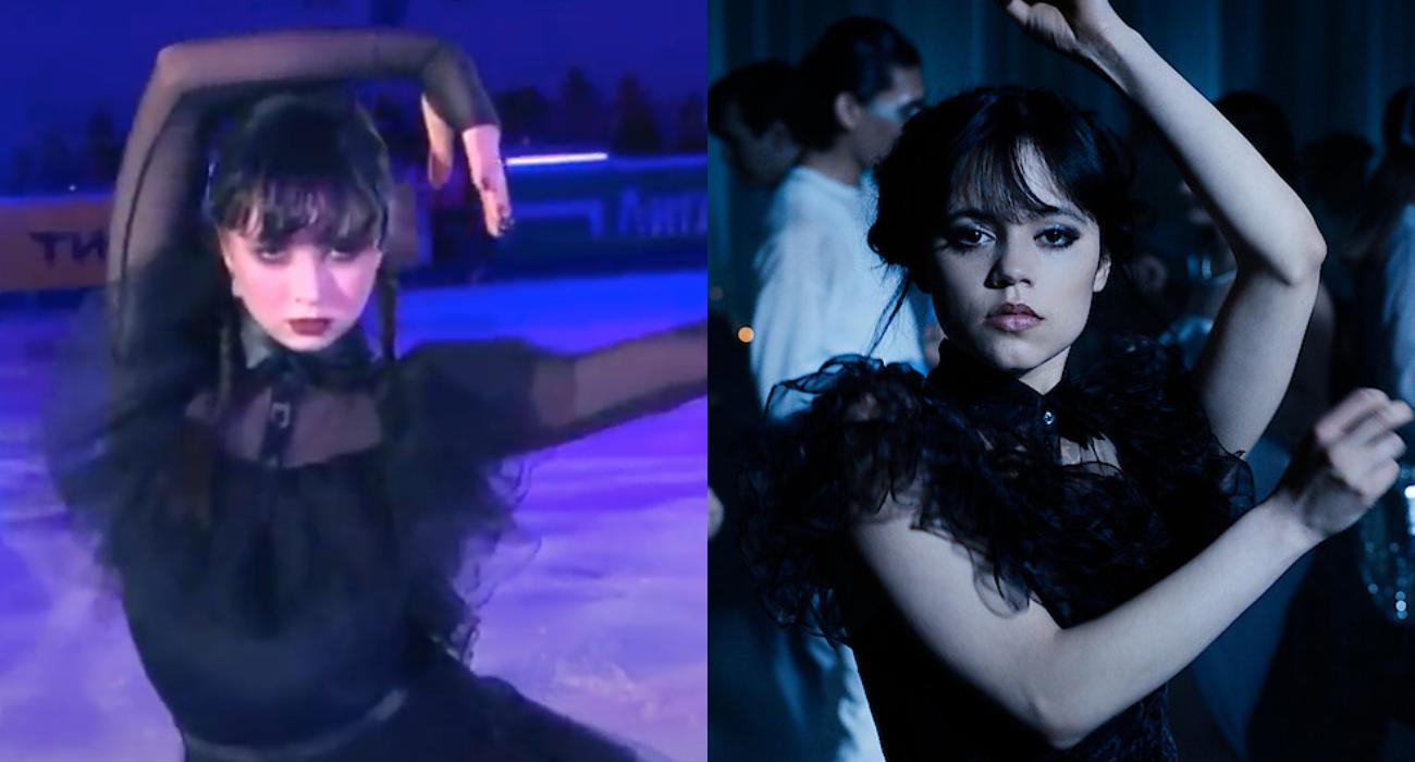 16-letnia łyżwiarka odtworzyła viralowy taniec Wednesday podczas mistrzostw